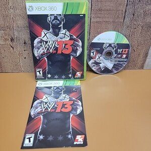 WWE '13 (Microsoft Xbox 360, 2012) Disc, Manual and Case